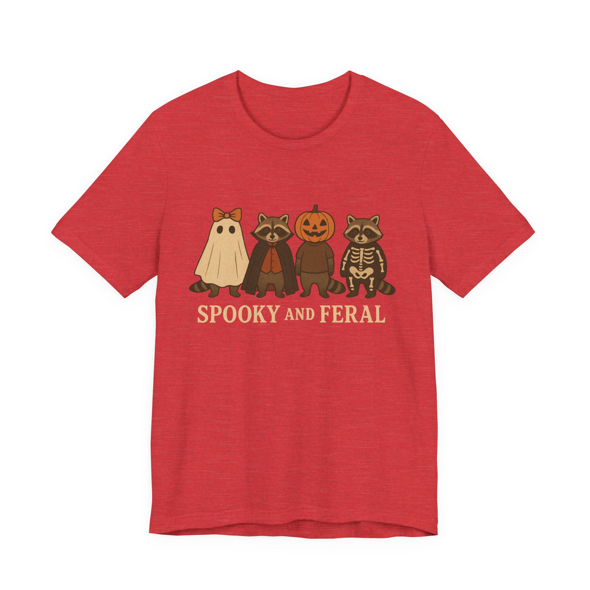 Gruseliges Waschbär-Shirt, lustiges Halloween-T-Shirt mit Grafik, süßes Vintage-Herbst-T-Shirt, trendiges Damen-Halloween-Shirt, T-Shirt mit wildem Waschbär-Motiv