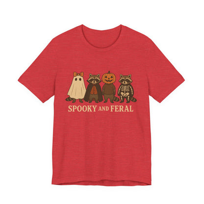 Gruseliges Waschbär-Shirt, lustiges Halloween-T-Shirt mit Grafik, süßes Vintage-Herbst-T-Shirt, trendiges Damen-Halloween-Shirt, T-Shirt mit wildem Waschbär-Motiv