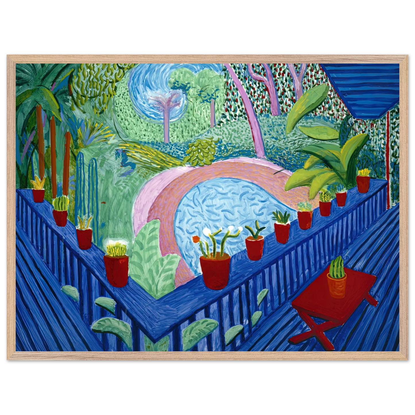 David Hockney - David Hockney Wall art - 60x80 cm / 24x32 inches - Premium Wooden Framed Poster With Fine Art Paper-canvas - White frame
