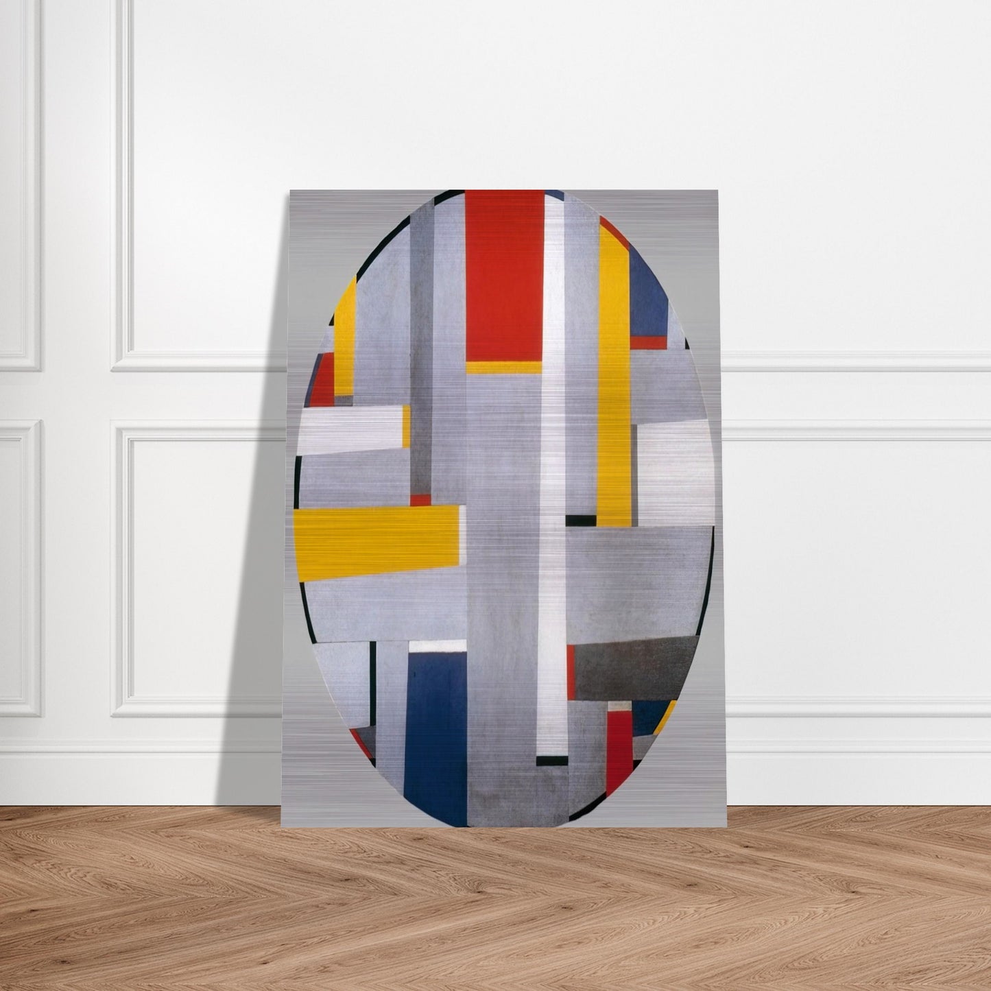 Relational Painting, Tondo #36 - 1955 - Fritz Glarner Brushed Aluminum Print - 70x100 cm / 28x40 inches | Fritz Glarner Aluminum Print | Fritz Glarner Prints