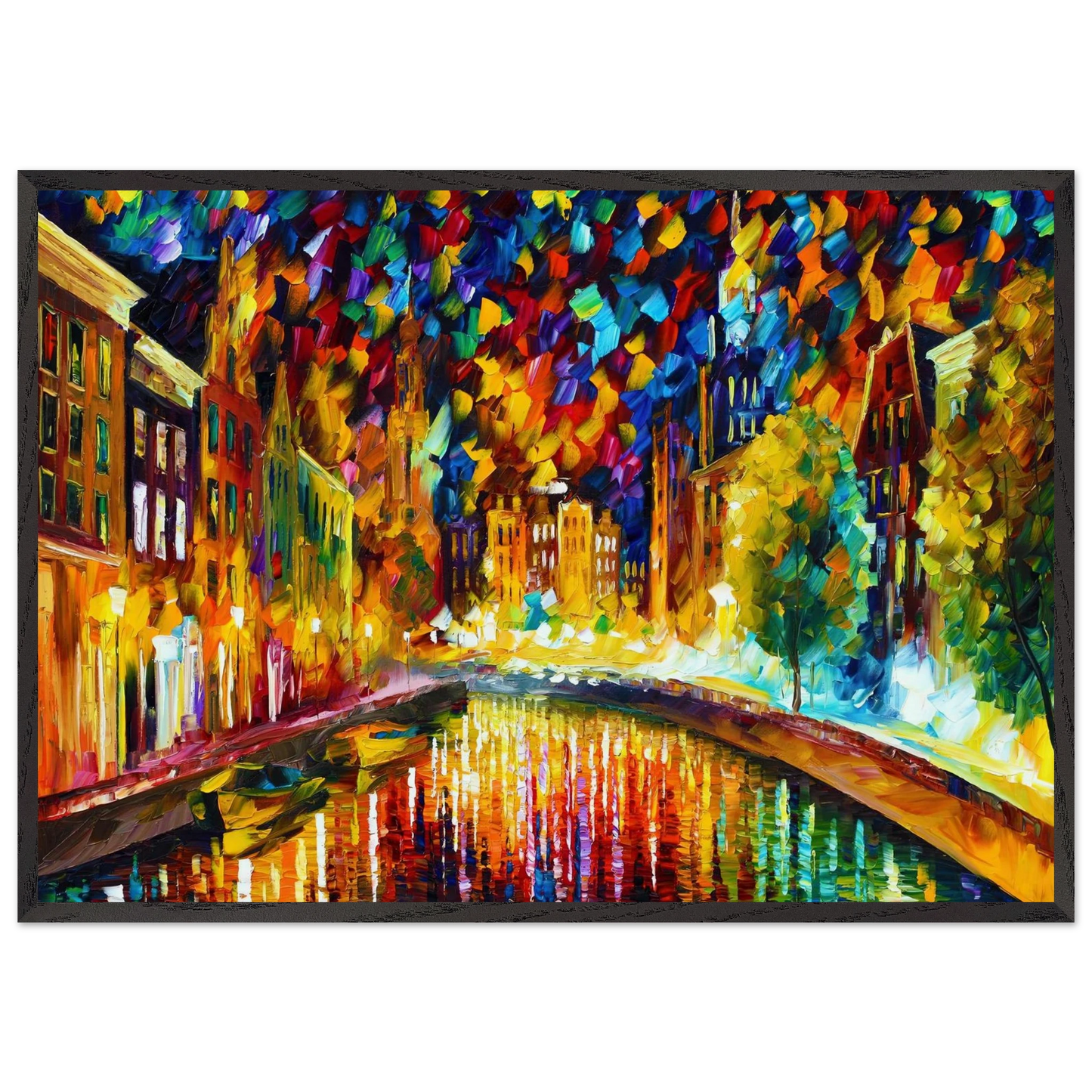 Leonid Afremov N20 - Leonid Afremov 70x100 cm / 28x40 inches Framed Art Print – Black Wooden Frame