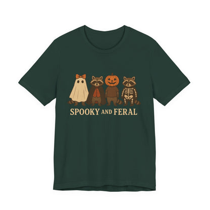 Gruseliges Waschbär-Shirt, lustiges Halloween-T-Shirt mit Grafik, süßes Vintage-Herbst-T-Shirt, trendiges Damen-Halloween-Shirt, T-Shirt mit wildem Waschbär-Motiv