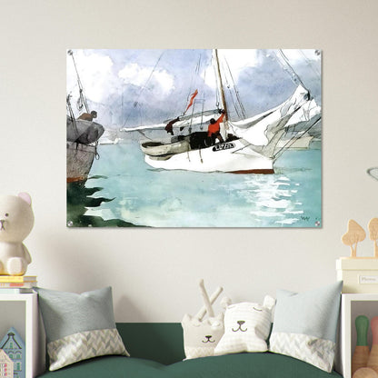 FISHING BOATS KEY WEST - Winslow Homer Acrylic Print - 70x100 cm / 28x40″ inches | Winslow Homer Wall Art | Winslow Homer Prints