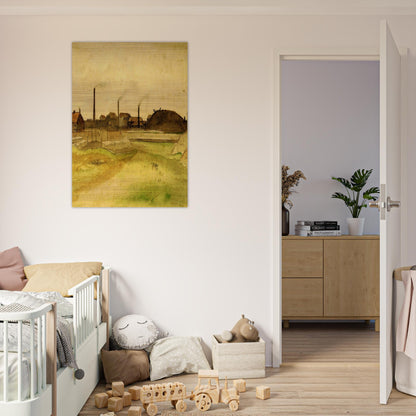 Coalmine in the Borinage - Vincent van Gogh Brushed Aluminum Print - 70x100 cm / 28x40 inches | Vincent van Gogh Aluminum Print | Vincent van Gogh Prints