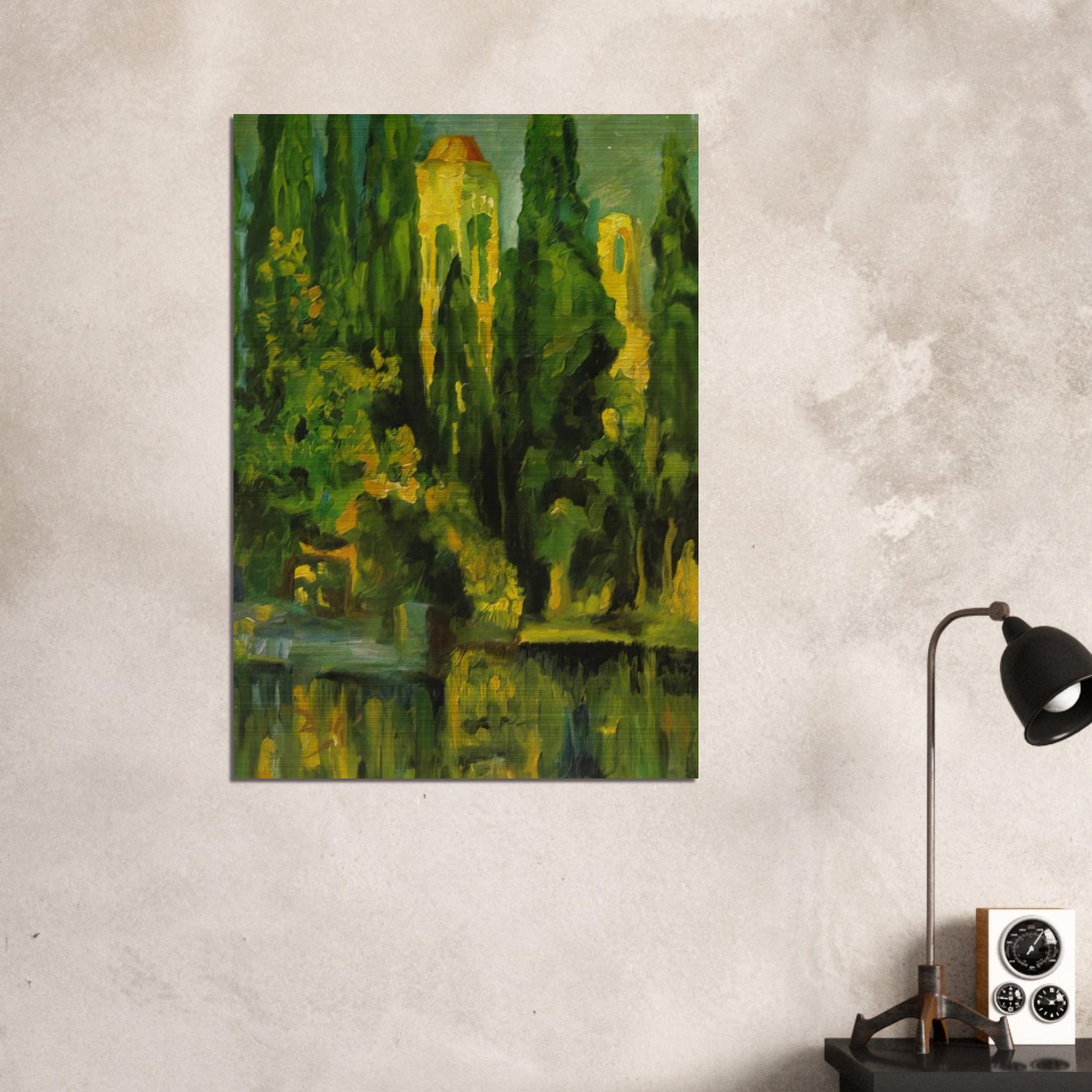 VILABERTRIN CHURCH TOWER 1919 - Salvador Dali Brushed Aluminum Print - 70x100 cm / 28x40 inches | Salvador Dali Aluminum Print | Salvador Dali Prints