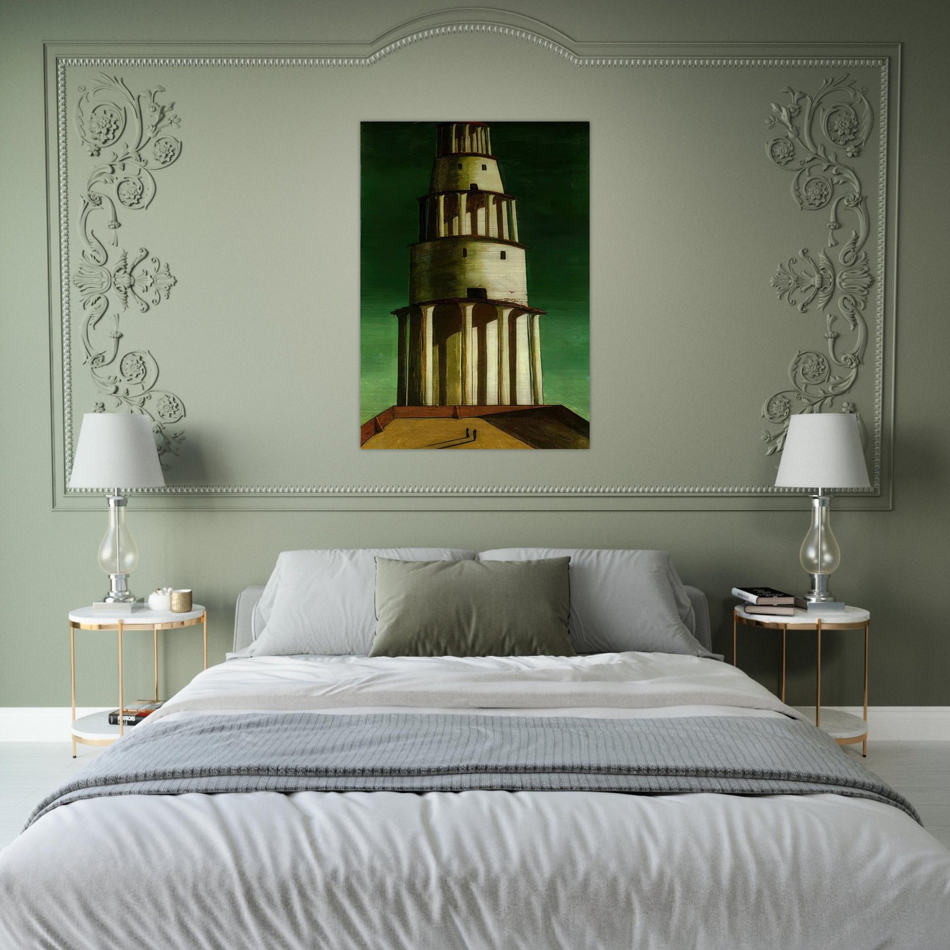 THE GREAT TOWER 1913 - Giorgio de Chirico Brushed Aluminum Print - 70x100 cm / 28x40 inches | Giorgio de Chirico Aluminum Print | Giorgio de Chirico Prints