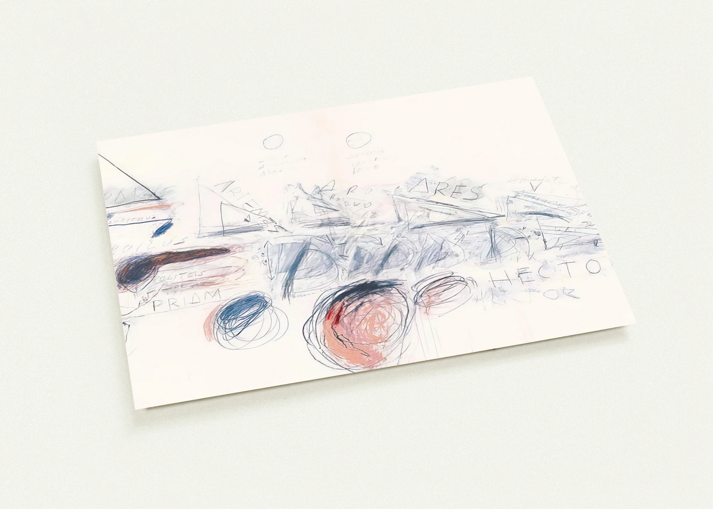 Fifty Days at Iliam. Ilians in Battle By Cy Twombly Pack of 10 Post Cards | Cy Twombly Post Cards | A6 (10.5 x 14.8 cm) - 4.1 x 5.8 inches