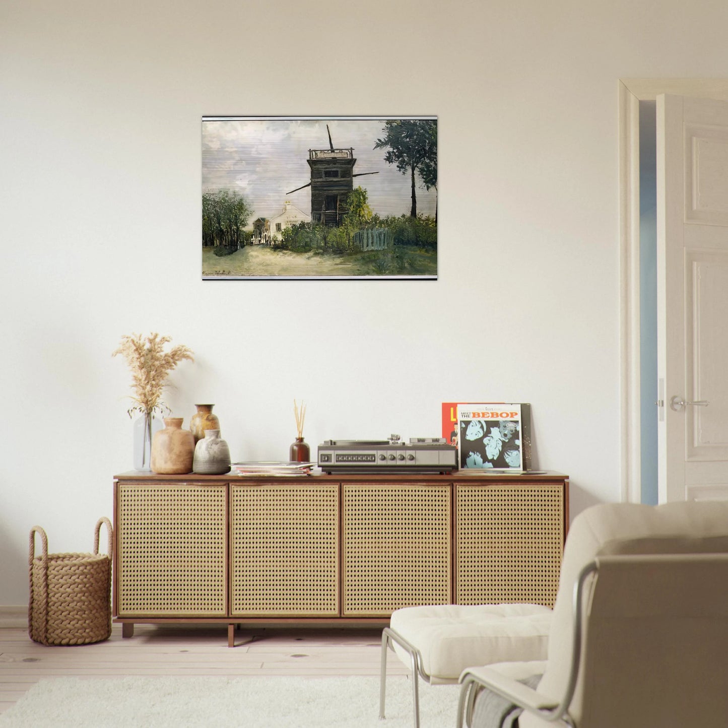 THE WINDMILL AT SANNOIS 1912 - Maurice Utrillo Brushed Aluminum Print - 70x100 cm / 28x40 inches | Maurice Utrillo Aluminum Print | Maurice Utrillo Prints