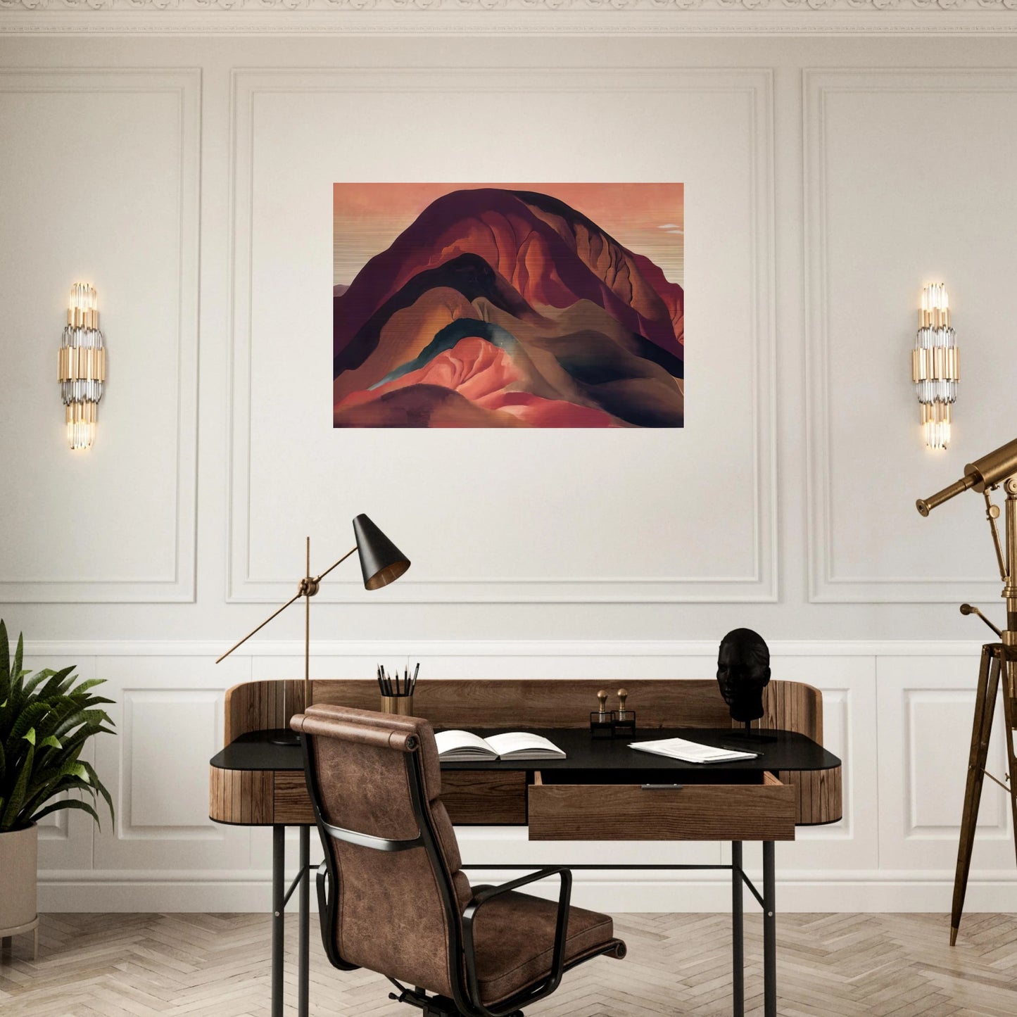 Rust Red Hills - Georgia O'Keeffe Brushed Aluminum Print - 70x100 cm / 28x40 inches | Georgia O'Keeffe Aluminum Print | Georgia O'Keeffe Prints