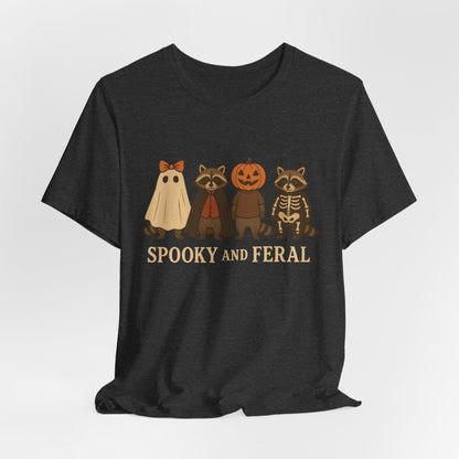 Gruseliges Waschbär-Shirt, lustiges Halloween-T-Shirt mit Grafik, süßes Vintage-Herbst-T-Shirt, trendiges Damen-Halloween-Shirt, T-Shirt mit wildem Waschbär-Motiv