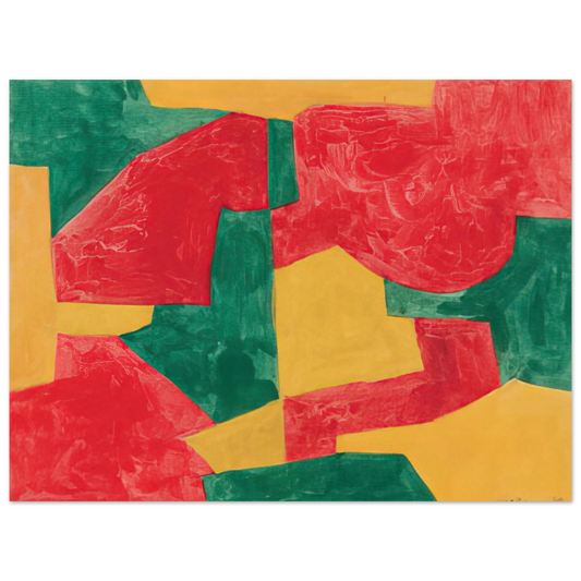 Serge Poliakoff - Composition verte, rouge et jaune - 1964  75x100 cm / 30x40inches Fine Art Poster