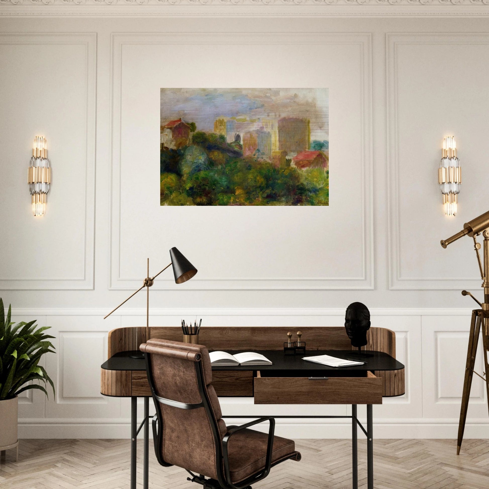 View from Renoir's Garden in Montmartre - Pierre-Auguste Renoir Brushed Aluminum Print - 70x100 cm / 28x40 inches | Pierre-Auguste Renoir Aluminum Print | Pierre-Auguste Renoir Prints