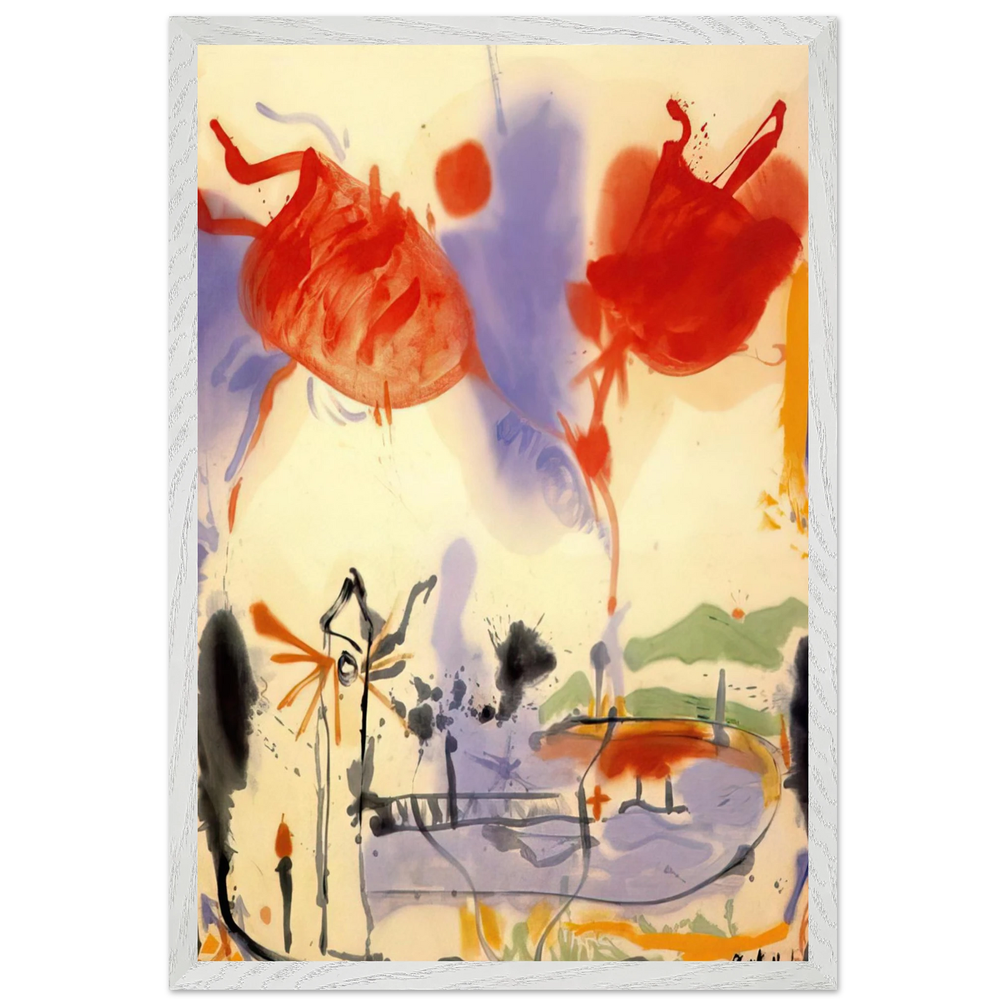 Helen Frankenthaler - Round Trip - 1957 Wall art - A1 (59.4 x 84.1  cm) - Fine Art Poster-canvas - -