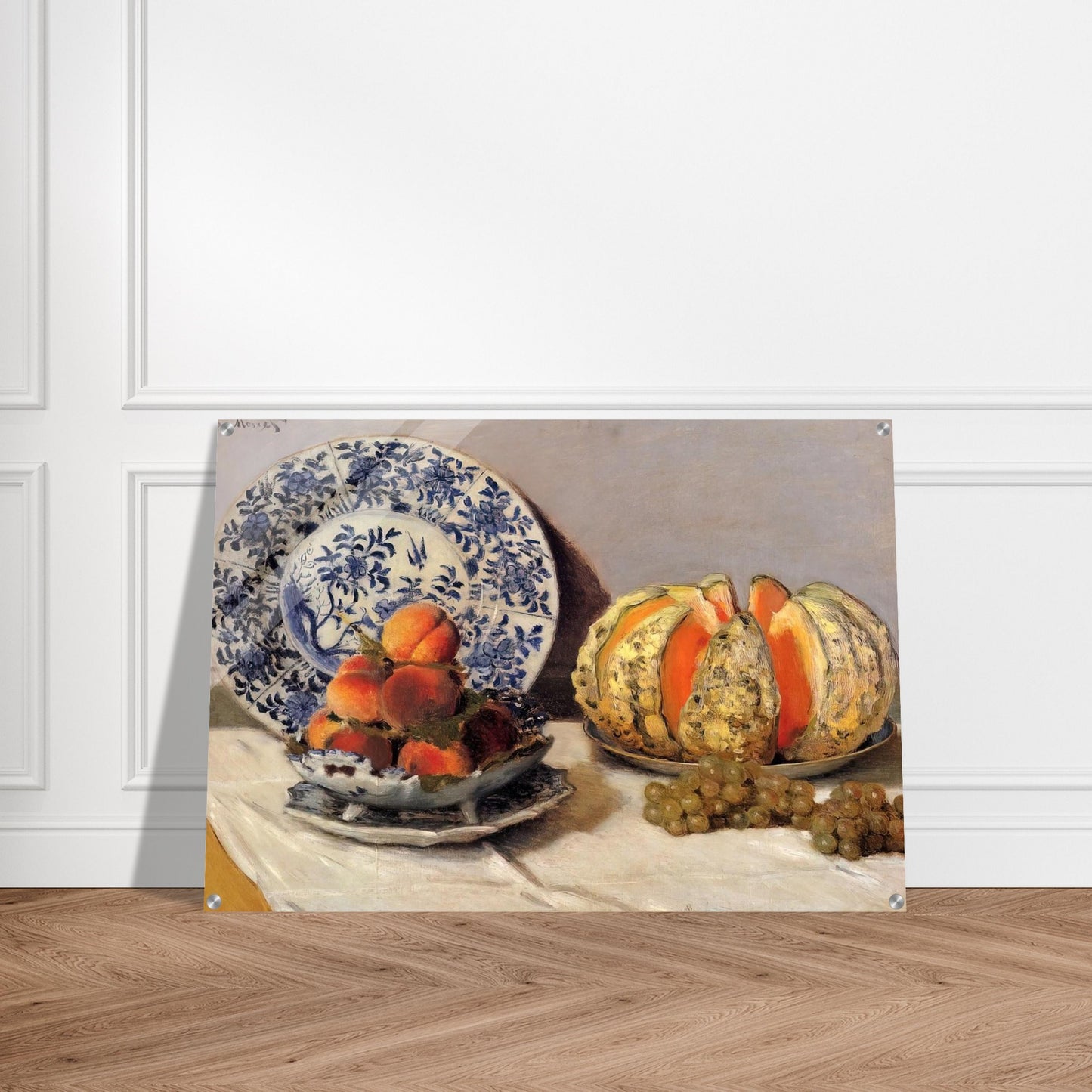 Still Life with Melon - claude monet Acrylic Print - 70x100 cm / 28x40″ inches