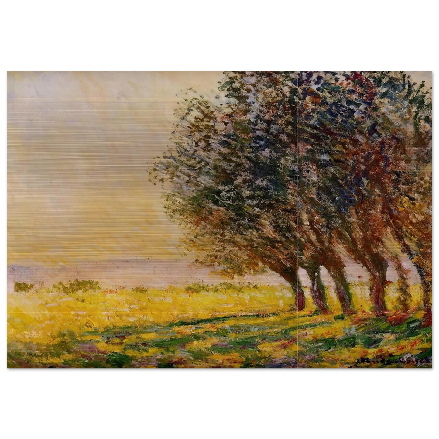 Willows at Sunset - claude monet Brushed Aluminum Print - 70x100 cm / 28x40 inches | claude monet Aluminum Print | claude monet Prints