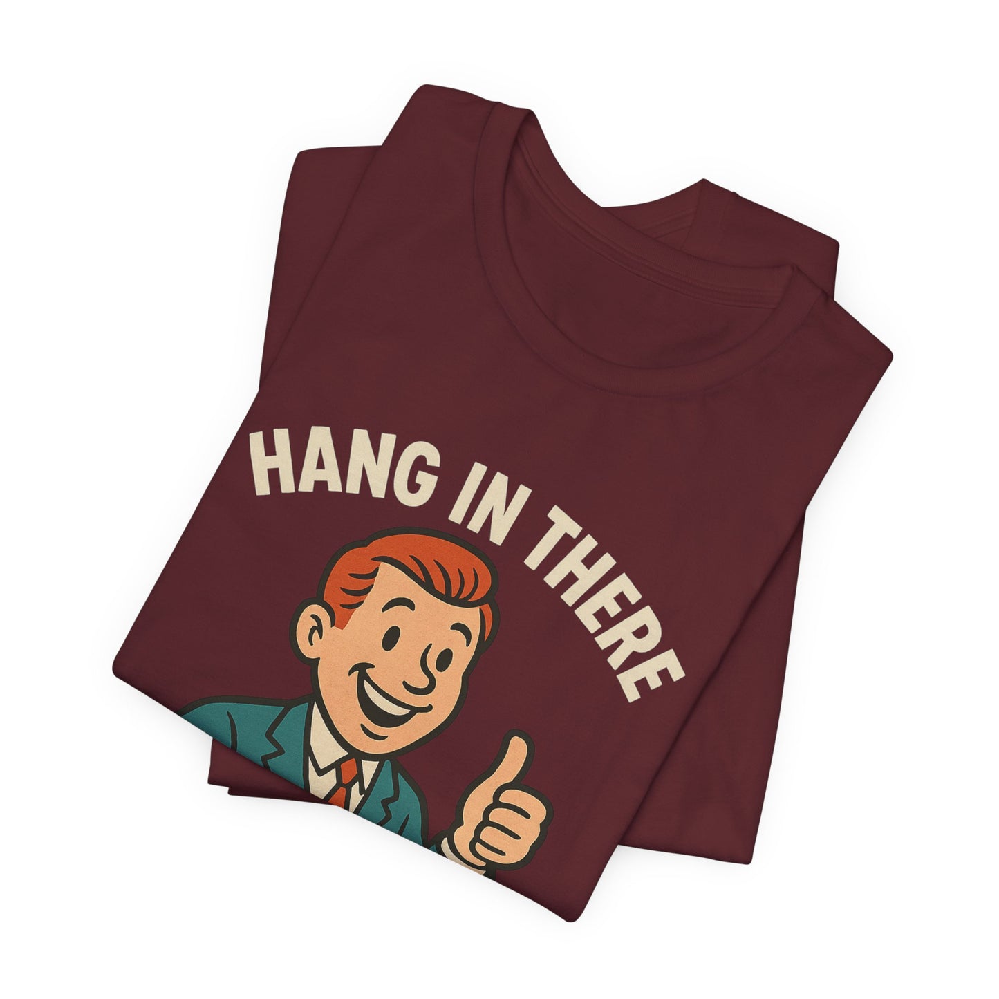 Lustiges T-Shirt mit sarkastischem Spruch: „Halt durch, es wird noch schlimmer.“ Schwarzer Humor, witziges Grafik-Shirt
