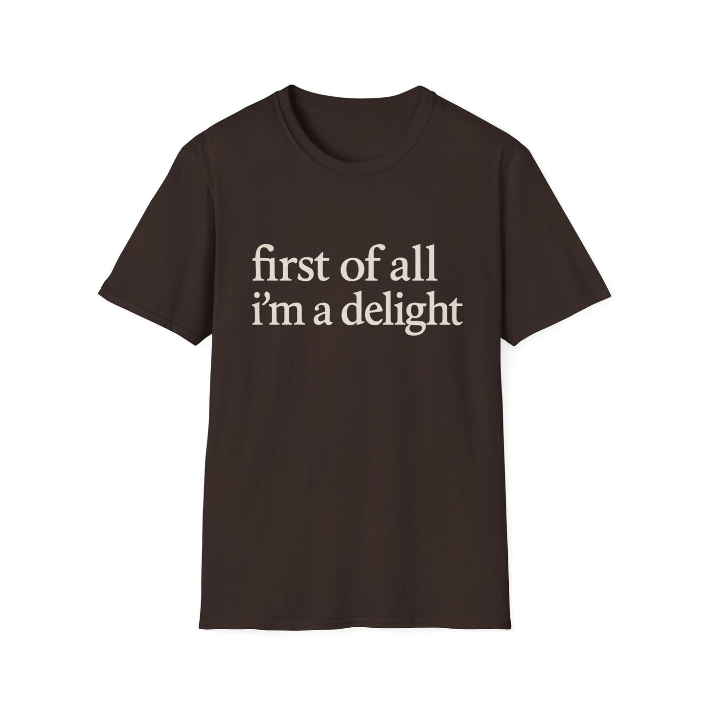 „Zuallererst bin ich eine Freude“-Shirt, lustiges T-Shirt mit Spruch für Frauen, freches T-Shirt mit witzigem Grafikdruck, Geschenkidee für die beste Freundin