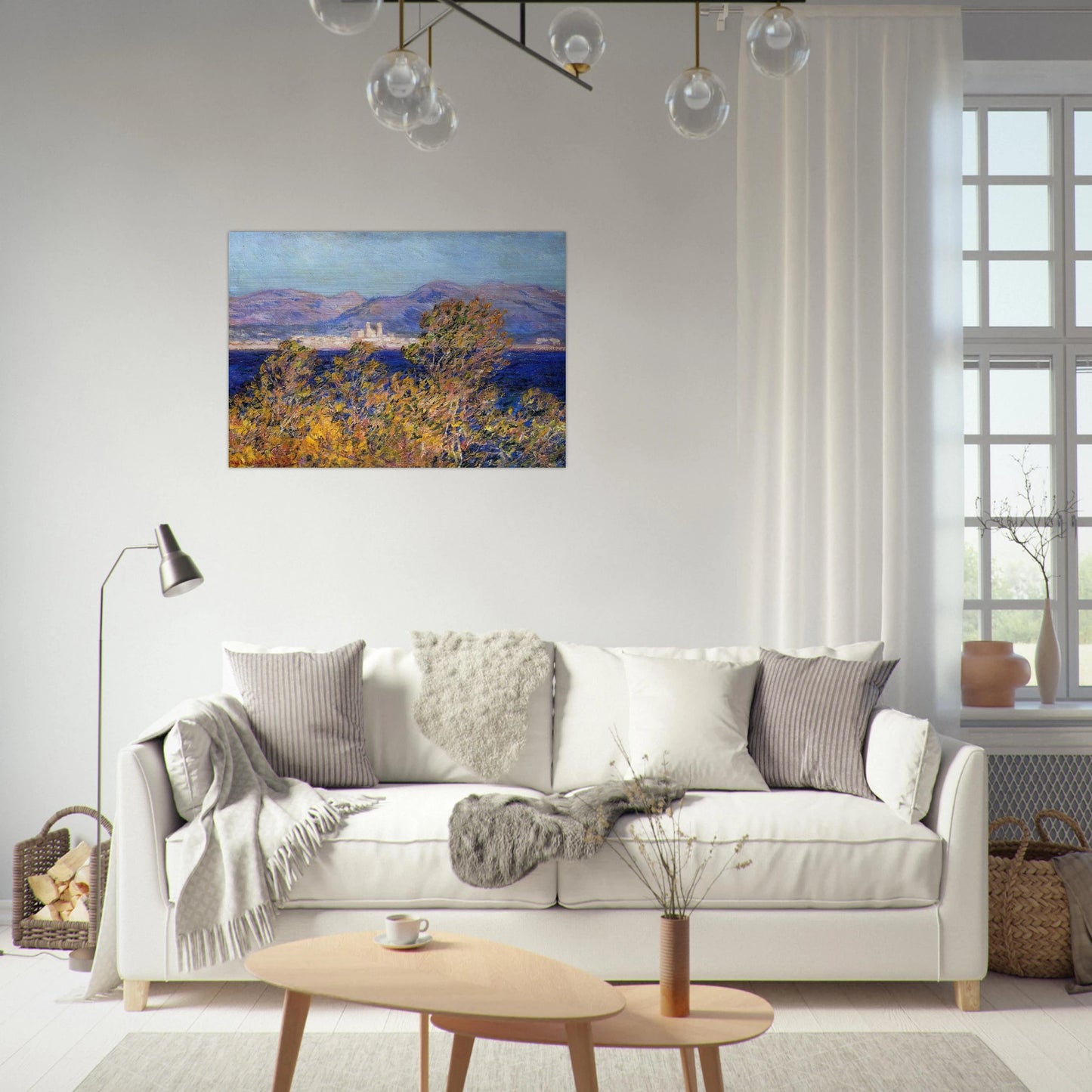Antibes Seen from the Cape, Mistral Wind - claude monet Brushed Aluminum Print - 70x100 cm / 28x40 inches | claude monet Aluminum Print | claude monet Prints