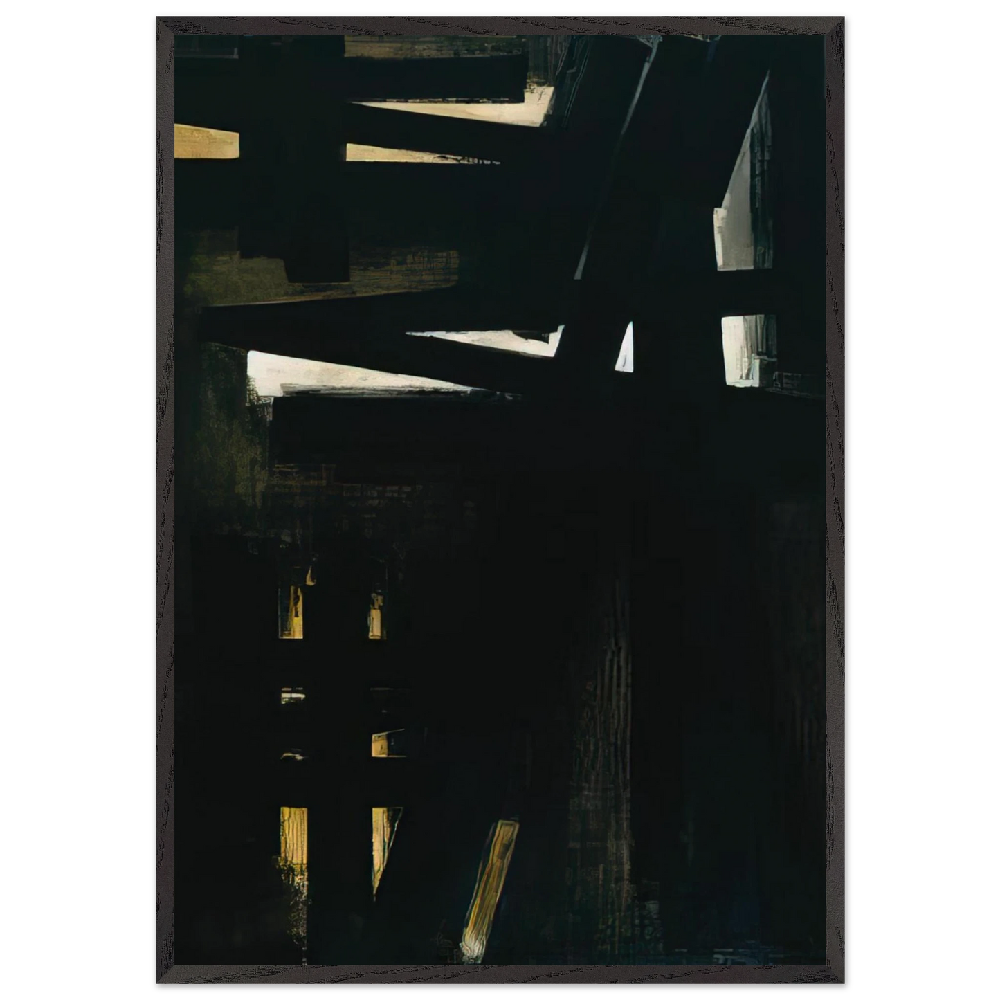 Painting 23 May 1953 - 1953 - Pierre Soulages 70x100 cm / 28x40 inches Framed Art Print – Black Wooden Frame