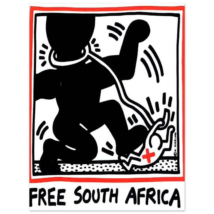 Keith Haring - FREE SOUTH AFRICA 1985  75x100 cm / 30x40inches Fine Art Poster