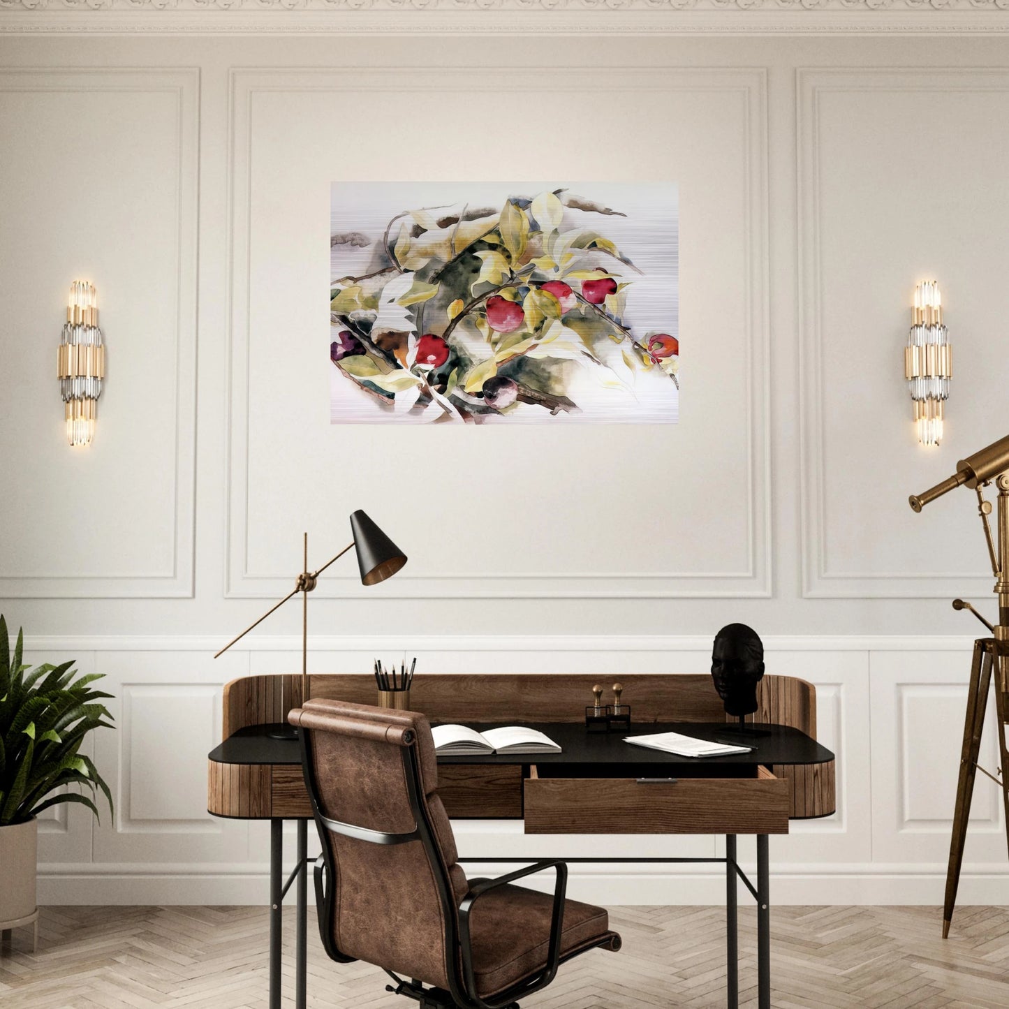Plums - 1925 - Charles Demuth Brushed Aluminum Print - 70x100 cm / 28x40 inches | Charles Demuth Aluminum Print | Charles Demuth Prints
