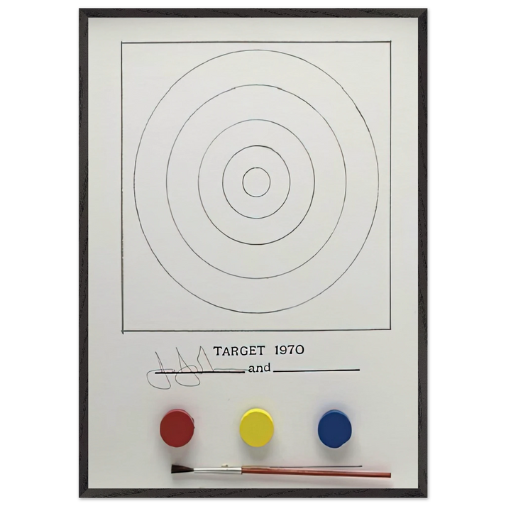 TARGET ULAE 89 - Jasper Johns 70x100 cm / 28x40 inches Framed Art Print – Black Wooden Frame