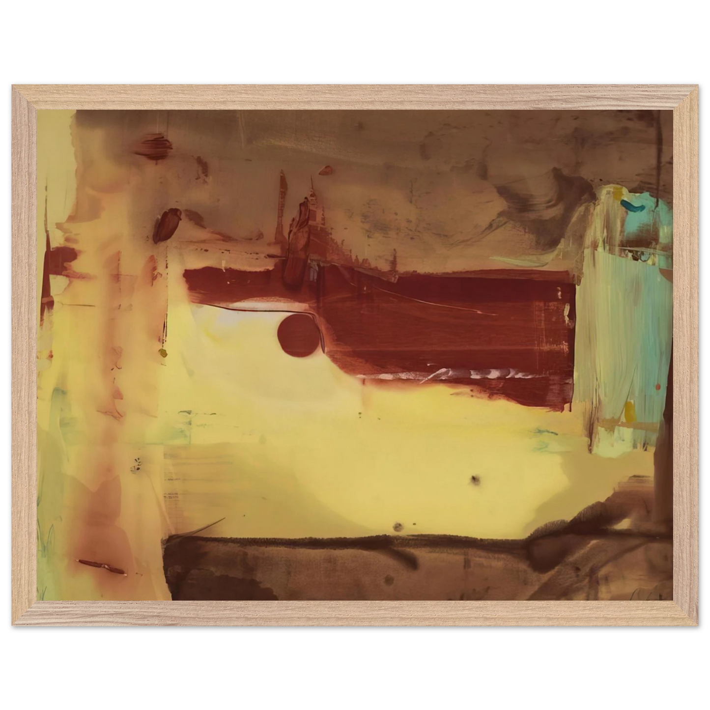Helen Frankenthaler - Desert Pass - 1976 Wall art - A1 (59.4 x 84.1  cm) - Premium Wooden Framed Poster With Fine Art Paper-canvas - Black frame