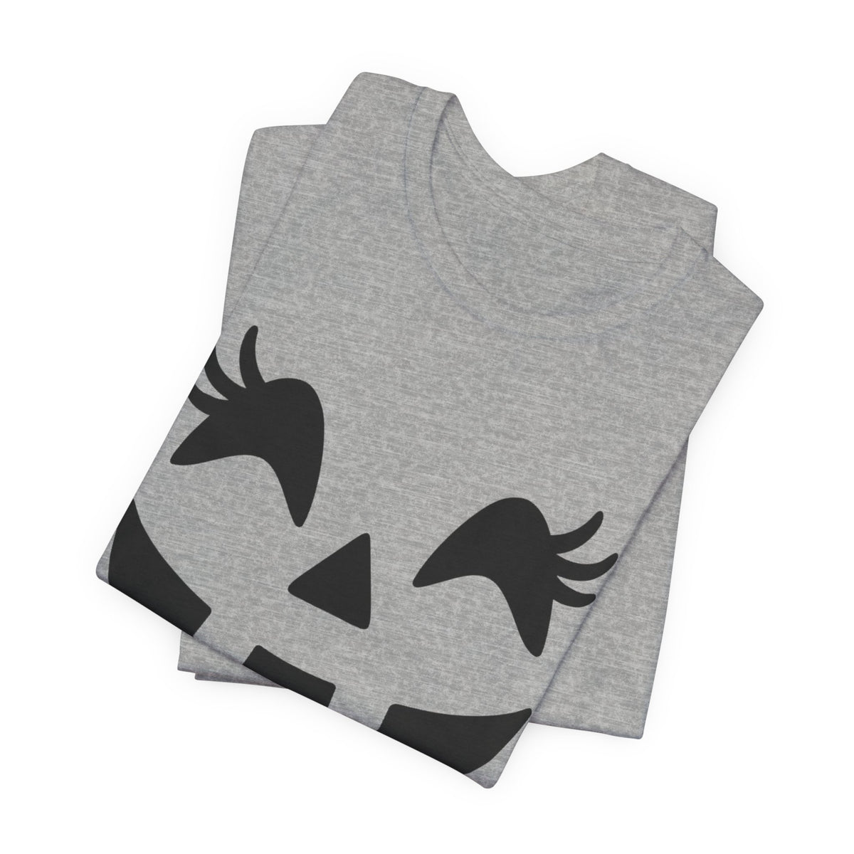 Jack O'Lantern Gesicht Kürbis Wimpern Halloween Damen Mädchen T-Shirt