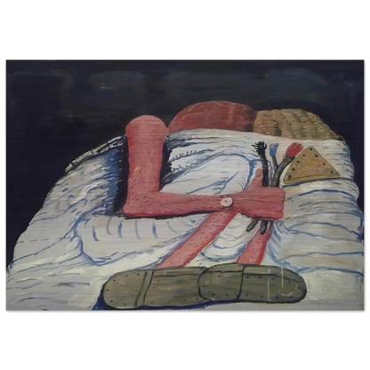 COUPLE IN BED - Philip Guston Brushed Aluminum Print - 70x100 cm / 28x40 inches | Philip Guston Aluminum Print | Philip Guston Prints