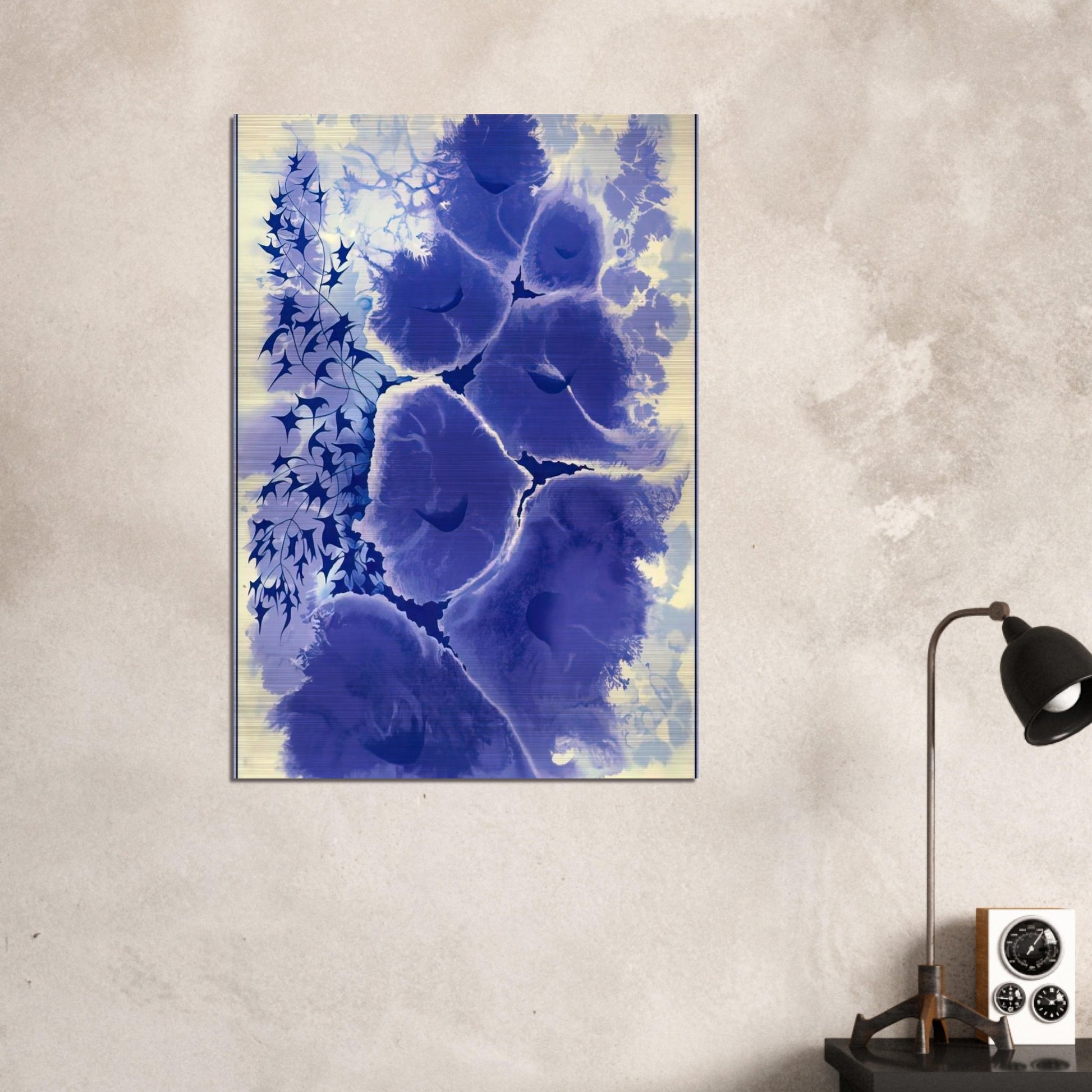 Mauve Floral - Eyvind Earle Brushed Aluminum Print - 70x100 cm / 28x40 inches | Eyvind Earle Aluminum Print | Eyvind Earle Prints