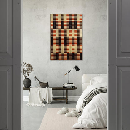 BLACK WHITE RED 1964 - Anni Albers Brushed Aluminum Print - 70x100 cm / 28x40 inches | Anni Albers Aluminum Print | Anni Albers Prints