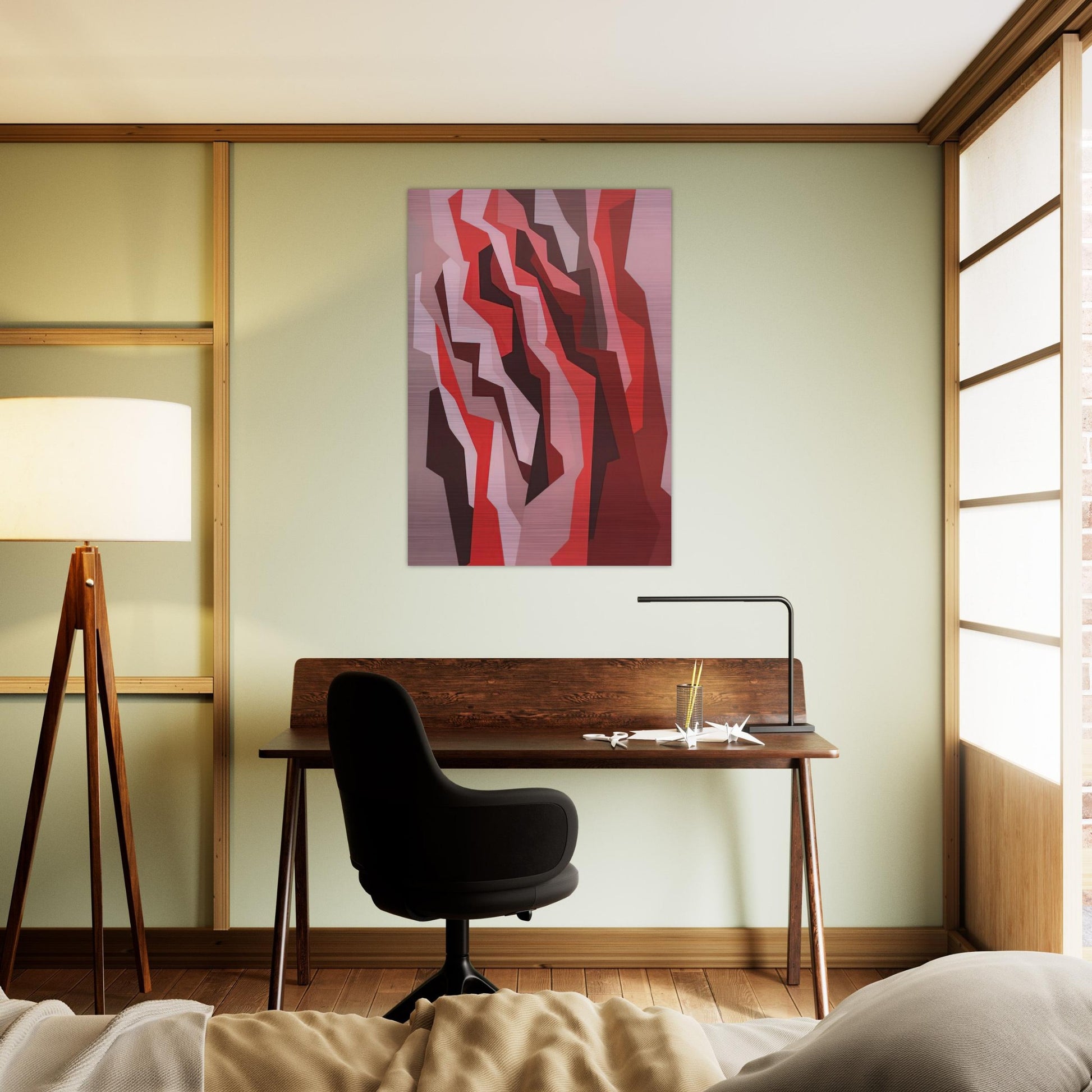 Orange, Red, Umber - 1958 - Karl Benjamin Brushed Aluminum Print - 70x100 cm / 28x40 inches | Karl Benjamin Aluminum Print | Karl Benjamin Prints