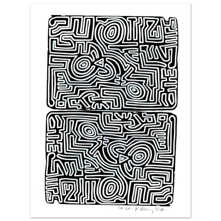 Keith Haring - LABYRINTH 1989  75x100 cm / 30x40inches Fine Art Poster