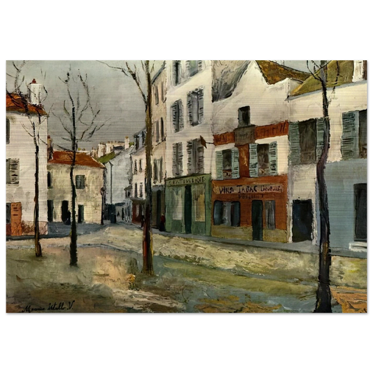 SQUARE TERTRE ON MONTMARTRE 2 - Maurice Utrillo Brushed Aluminum Print - 70x100 cm / 28x40 inches | Maurice Utrillo Aluminum Print | Maurice Utrillo Prints