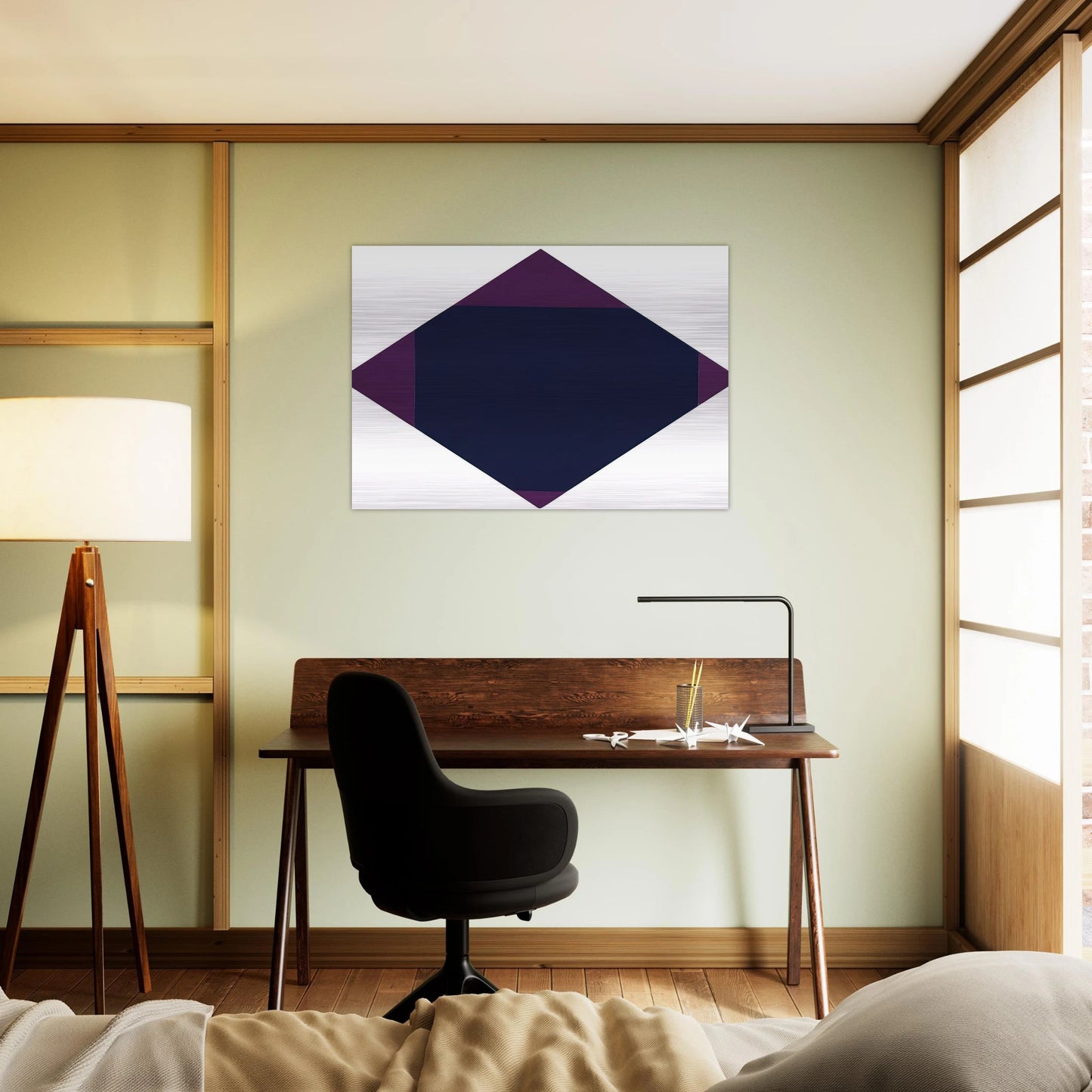 Blau-violettes horizontal-vertikal-quadrat - 1968 - Max Bill Brushed Aluminum Print - 70x100 cm / 28x40 inches | Max Bill Aluminum Print | Max Bill Prints