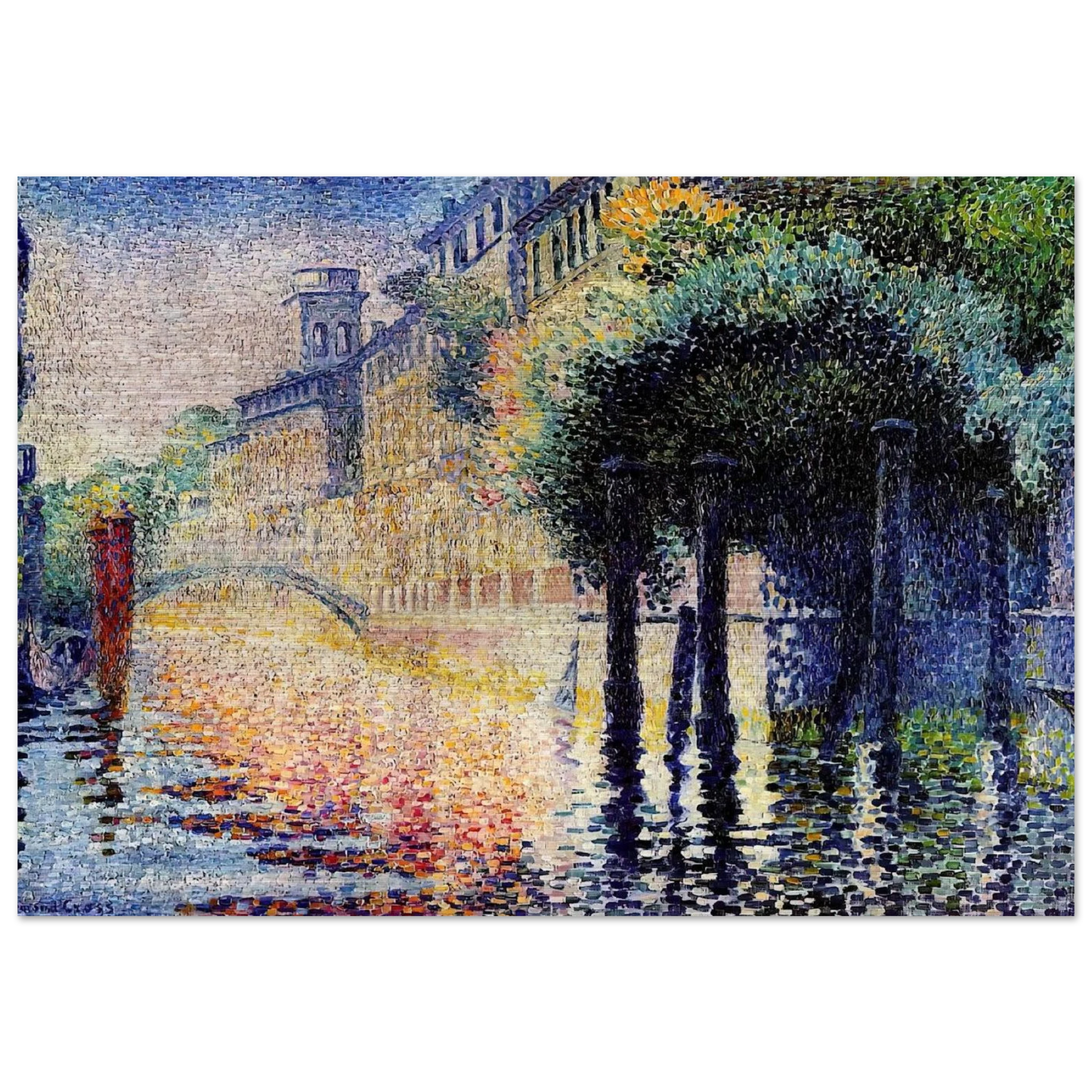 Rio San Trovaso, Venice - Henri-Edmond Cross Brushed Aluminum Print - 70x100 cm / 28x40 inches | Henri-Edmond Cross Aluminum Print | Henri-Edmond Cross Prints