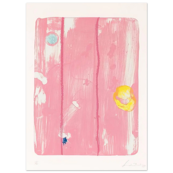 Helen Frankenthaler - Reflections VIII - 1995 Wall art - 28x43  cm / XL (11x17 Inches) - Premium Wooden Framed Poster With Fine Art Paper - Wood frame