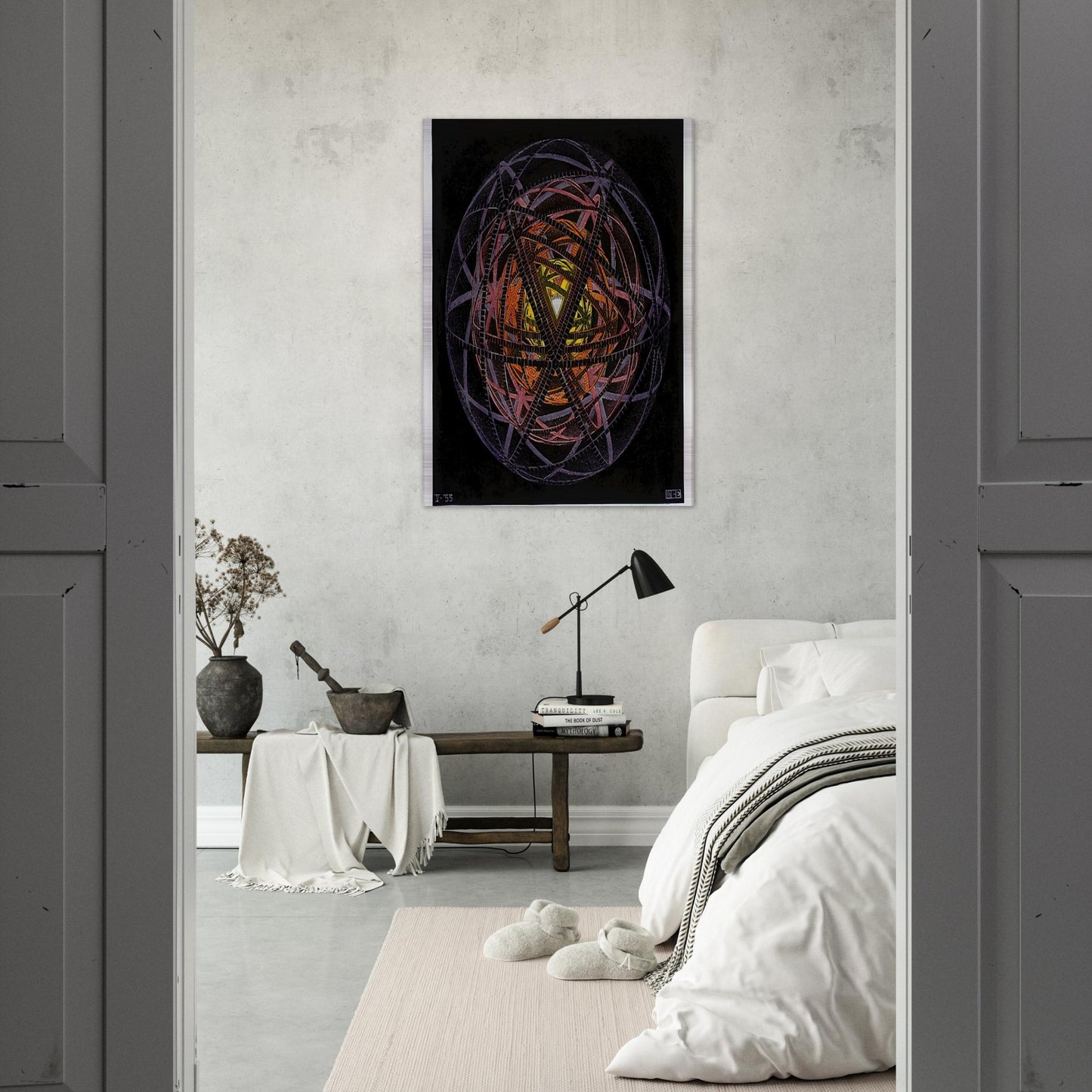 CONCENTRIC RINDS COLOUR - MC Escher Brushed Aluminum Print - 70x100 cm / 28x40 inches | MC Escher Aluminum Print | MC Escher Prints
