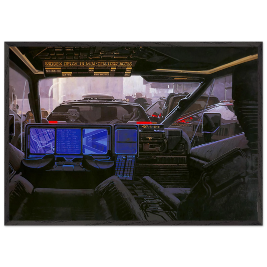 Syd Mead N18 - Syd Mead 70x100 cm / 28x40 inches Framed Art Print – Black Wooden Frame