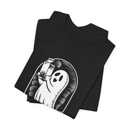 Halloween-T-Shirt „Einfach ein Papa, der immer mit Milch zurückkam“ – Unisex-Kurzarmshirt aus Jersey
