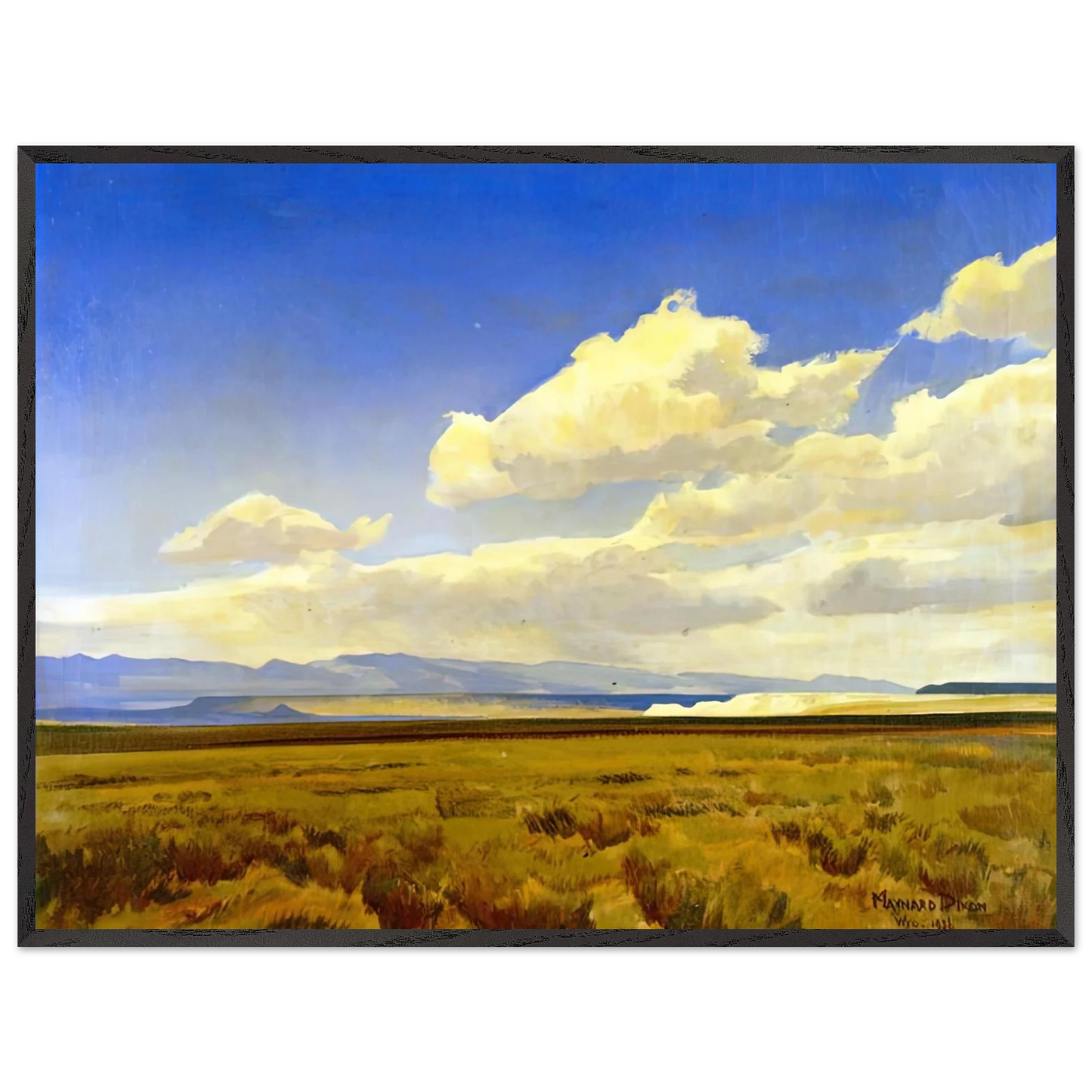 Maynard Dixon - WIND OF WYOMING 1936 Wall art - 50x70 cm / 20x28 inches - Premium Wooden Framed Poster With Fine Art Paper-canvas - Wood frame