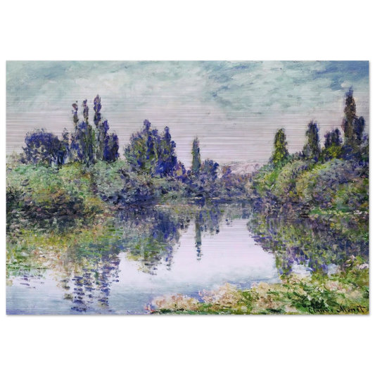 Morning on the Seine, near Vetheuil - claude monet Brushed Aluminum Print - 70x100 cm / 28x40 inches | claude monet Aluminum Print | claude monet Prints