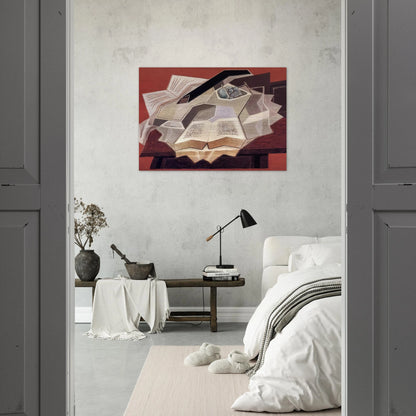 THE OPEN BOOK 1925 1 - Juan Gris Brushed Aluminum Print - 70x100 cm / 28x40 inches | Juan Gris Aluminum Print | Juan Gris Prints