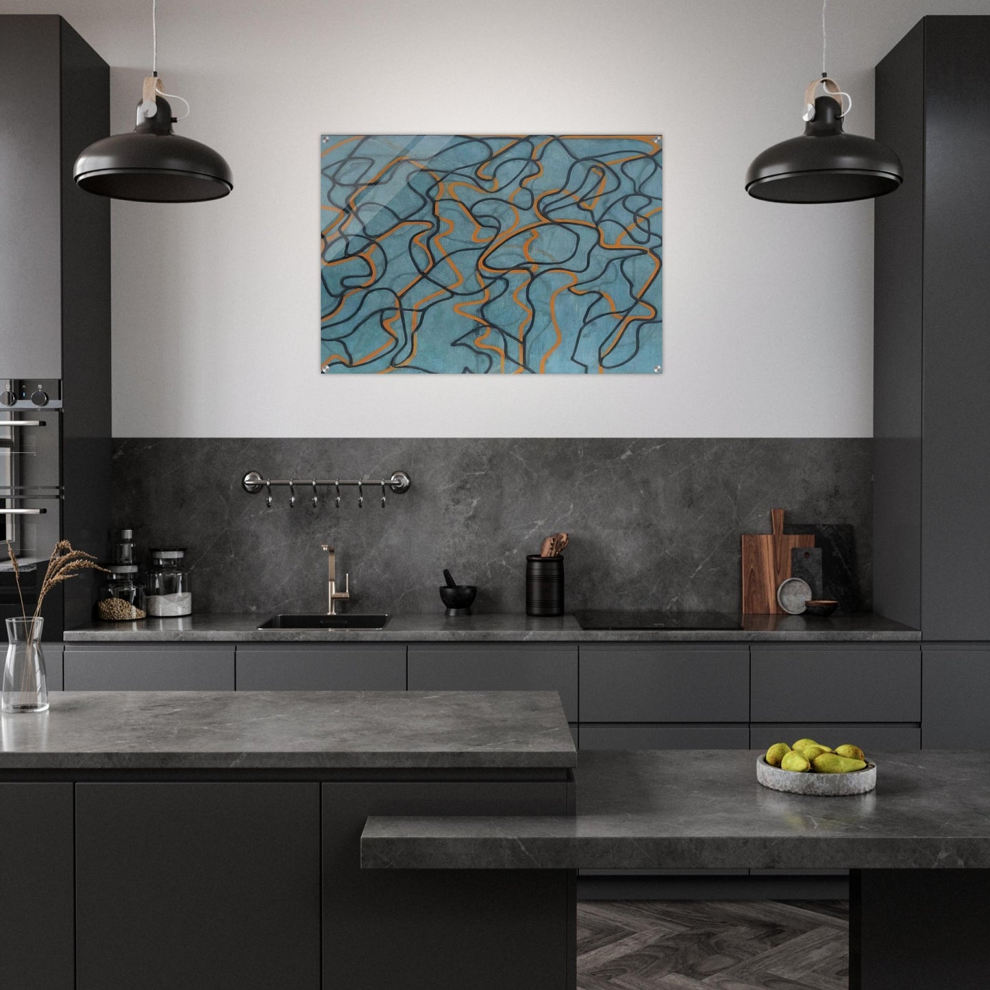 Letter About Rocks #3, Blue Ground - 2010 - Brice Marden Acrylic Print - 70x100 cm / 28x40″ inches
