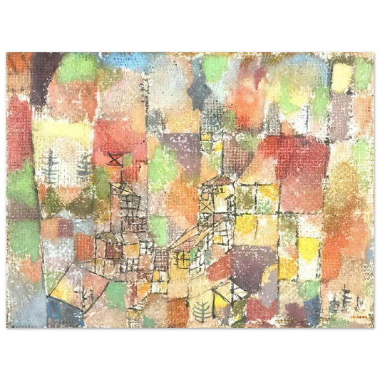 Paul Klee - TWO COUNTRY HOUSES 1918  75x100 cm / 30x40inches Fine Art Poster