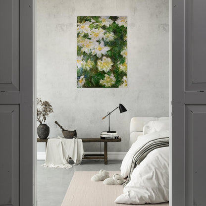 White Clematis - claude monet Brushed Aluminum Print - 70x100 cm / 28x40 inches | claude monet Aluminum Print | claude monet Prints