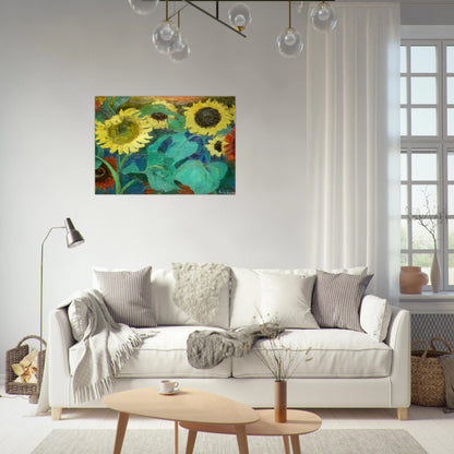Sunflowers - Emil Nolde Brushed Aluminum Print - 70x100 cm / 28x40 inches | Emil Nolde Aluminum Print | Emil Nolde Prints