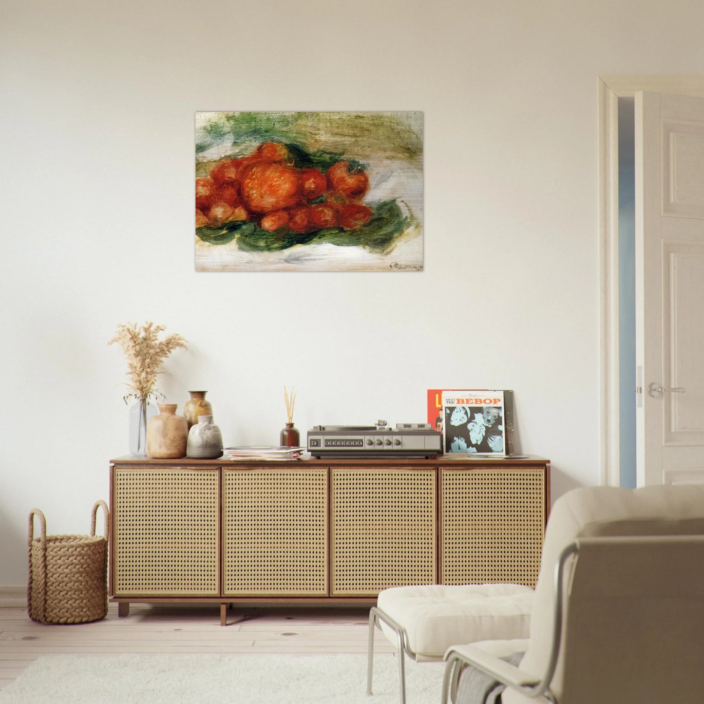 Still Life with Strawberries - Pierre-Auguste Renoir Brushed Aluminum Print - 70x100 cm / 28x40 inches | Pierre-Auguste Renoir Aluminum Print | Pierre-Auguste Renoir Prints