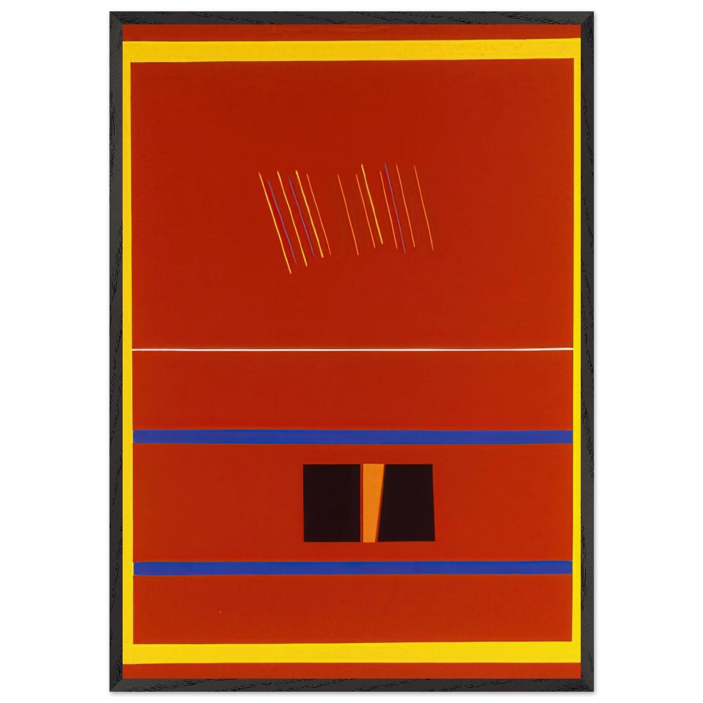 Red Painting For Romania - 1990 - Ronnie Landfield 70x100 cm / 28x40 inches Framed Art Print – Black Wooden Frame