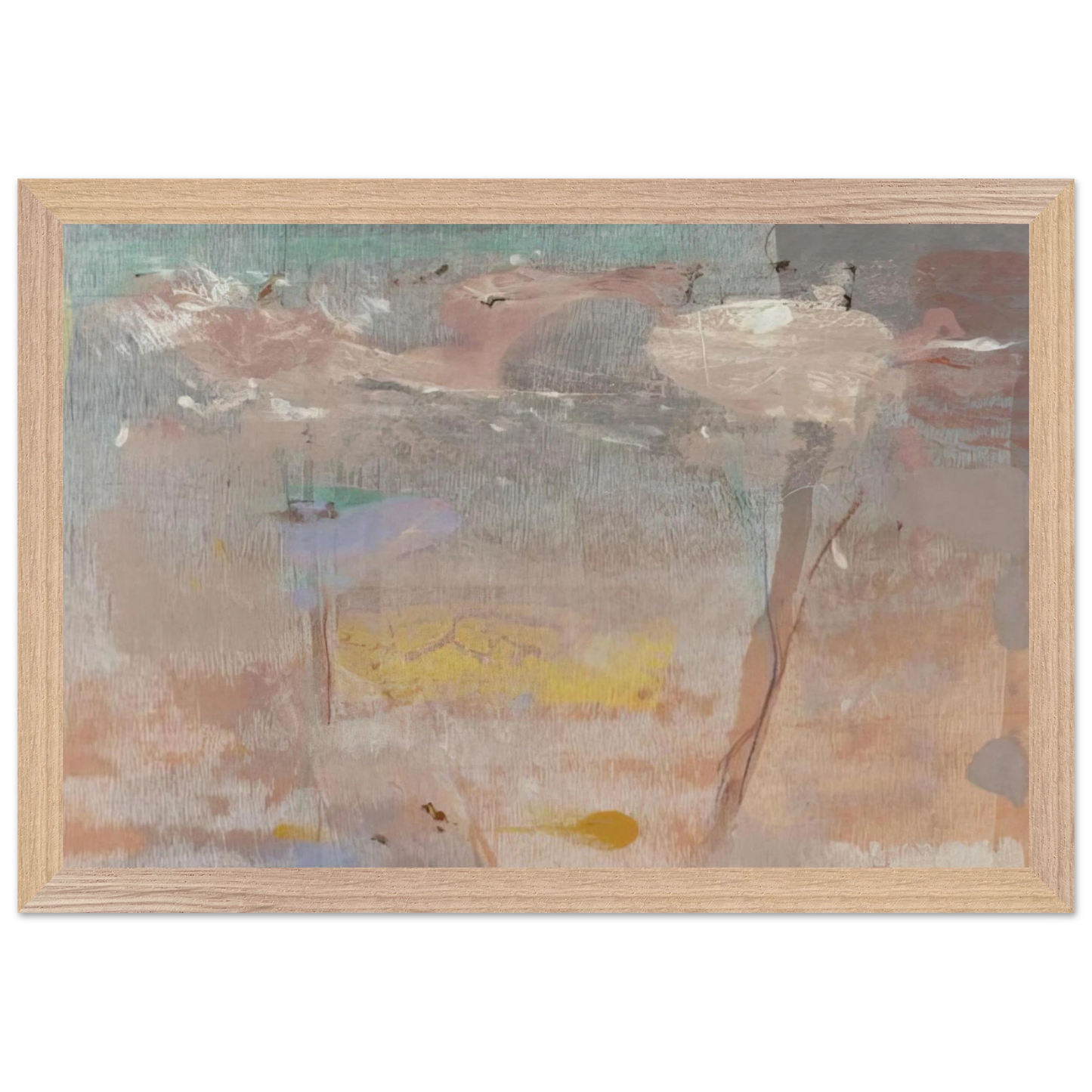 Helen Frankenthaler - Monotype I - 1981 Wall art - 45x60 cm / 18x24 inches - Premium Wooden Framed Poster With Fine Art Paper-canvas - Black frame